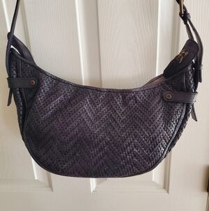 Viola Castellani Italian woven leather bag Navy